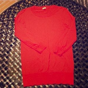 XXS J.Crew 3/4 Sleeve Orange Sweater